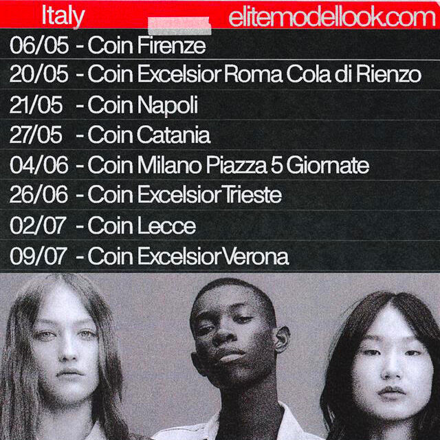 SCOPRI IL CASTING TOUR 2025 DI ELITE IN COIN